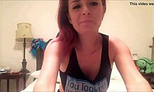 Ægte amatør rødhåret stripper nøgen på webcam
