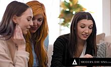 Lauren Phillips hjelper jomfruelige lesbiske Lily Larimar og Maya Woulfe i en trekant