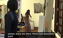 Asiatische Stiefschwester wird mit ihrem Künstlerfreund in einem heißen Dreier frech